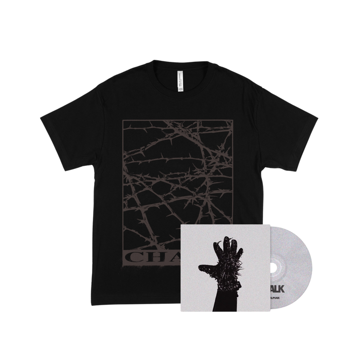 Chalk - 'New God' T-shirt (Black) + 'Crystalpunk' CD Bundle