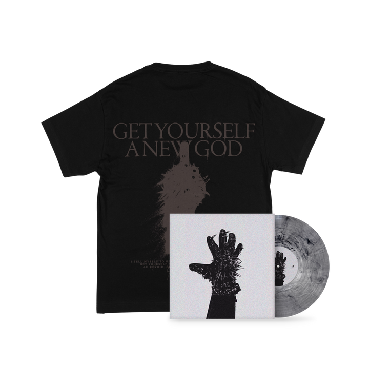 Chalk - 'New God' T-shirt (Black) + 'Crystalpunk' Vinyl Bundle