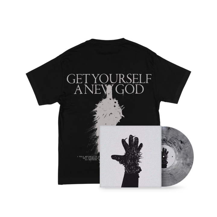Chalk - 'A New God' T-shirt (Black) + 'Crystalpunk' Vinyl Bundle