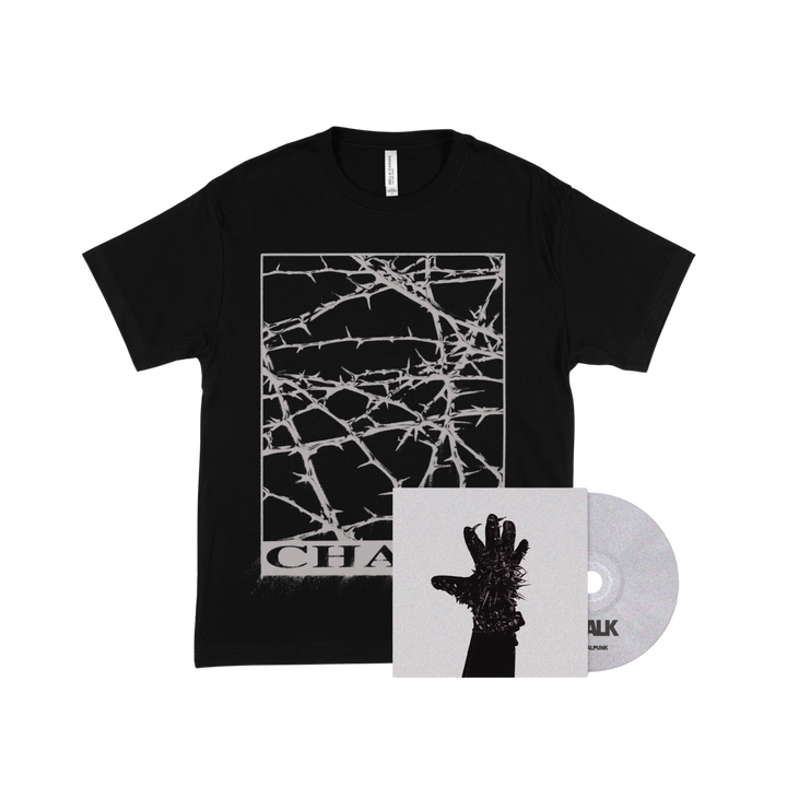 Chalk - 'A New God' T-shirt (Black) + 'Crystalpunk' CD Bundle